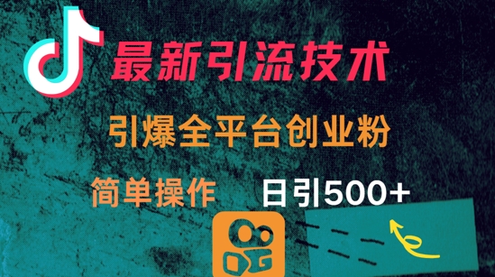 最新引流方法，引爆全平台的一个创业粉，简单操作日引300+-轻创星球网