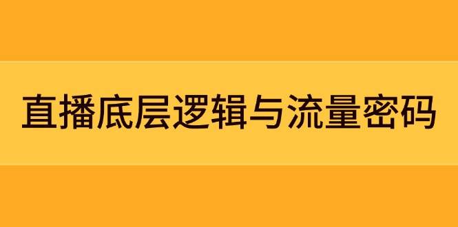 直播底层逻辑与流量密码：定位模型+案例拆解，急速流承接与数据优化全攻略-轻创星球网