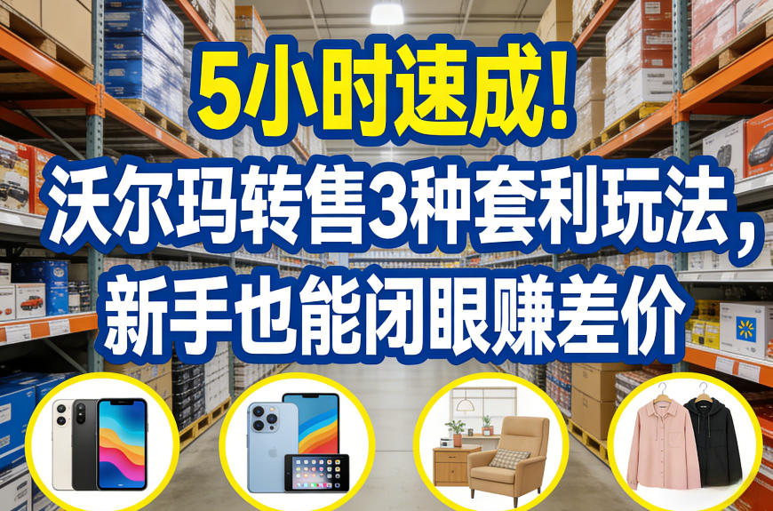 5小时速成！沃尔玛转售3种套利玩法，新手也能闭眼賺差价-轻创星球网