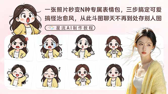 一张照片秒变N种专属表情包，三步搞定可爱搞怪治愈风，从此斗图聊天不再到处存别人图-轻创星球网