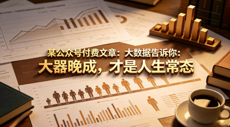某公众号付费文章：大数据告诉你：大器晚成，才是人生常态-轻创星球网
