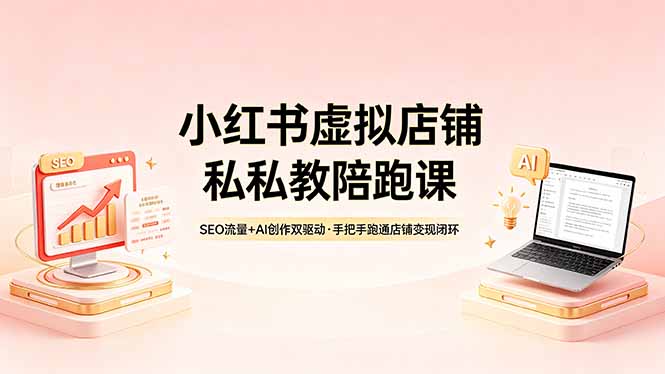 小红书虚拟店铺私教陪跑课，SEO流量+AI创作双驱动，手把手跑通店铺变现闭环-轻创星球网