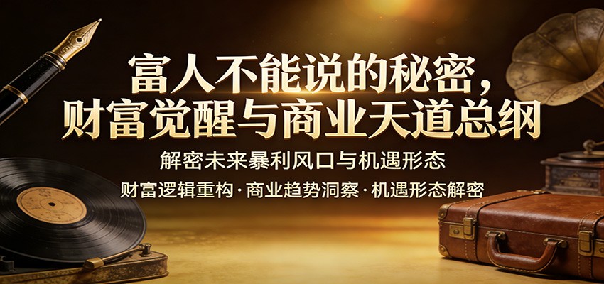 富人不能说的秘密，财富觉醒与商业天道总纲，解密未来暴利风口与机遇形态-轻创星球网