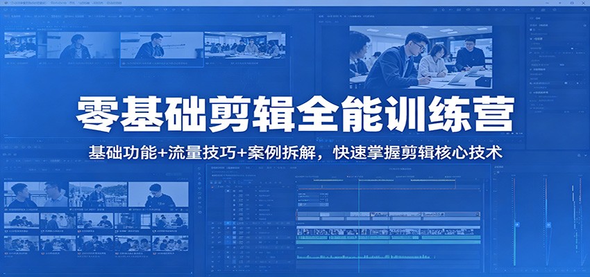 零基础剪辑全能训练营：基础功能+流量技巧+案例拆解，快速掌握剪辑核心技术-轻创星球网
