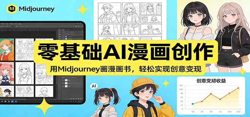 零基础AI漫画创作：用Midjourney画漫画书，轻松实现创意变现-轻创星球网