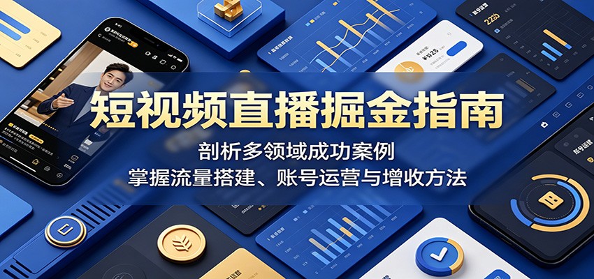 短视频直播掘金指南：剖析多领域成功案例，掌握流量搭建、账号运营与增收方法-轻创星球网