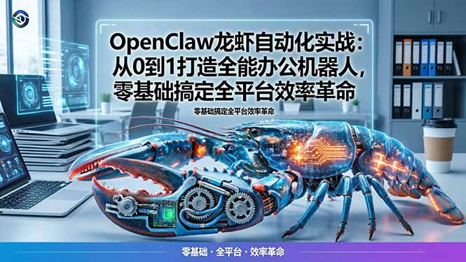 OpenClaw龙虾自动化实战：从0到1打造全能办公机器人，零基础搞定全平台效率革命-轻创星球网