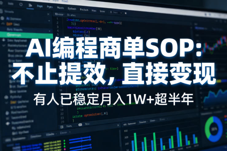 AI编程商单SOP，AI编程不能只给工作提效，还要直接变现，有人已经稳定月入1W+半年了-轻创星球网