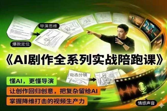 AI剧作全系列实战陪跑课,懂AI,更懂导演,让创作回归创意,把复杂留给AI,掌握降维打击的视频生产力