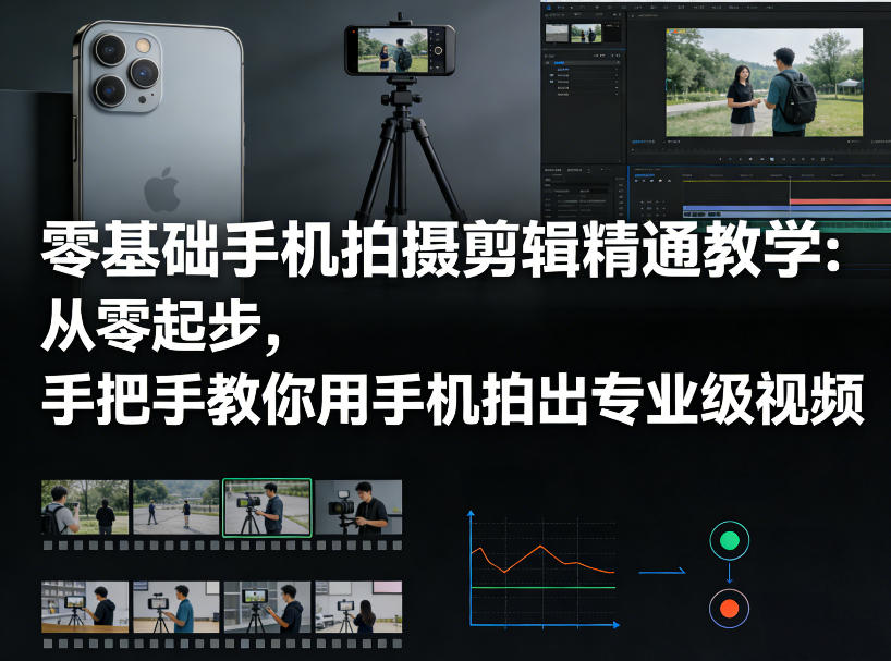 零基础手机拍摄剪辑精通教学：从零起步，手把手教你用手机拍出专业级视频-轻创星球网