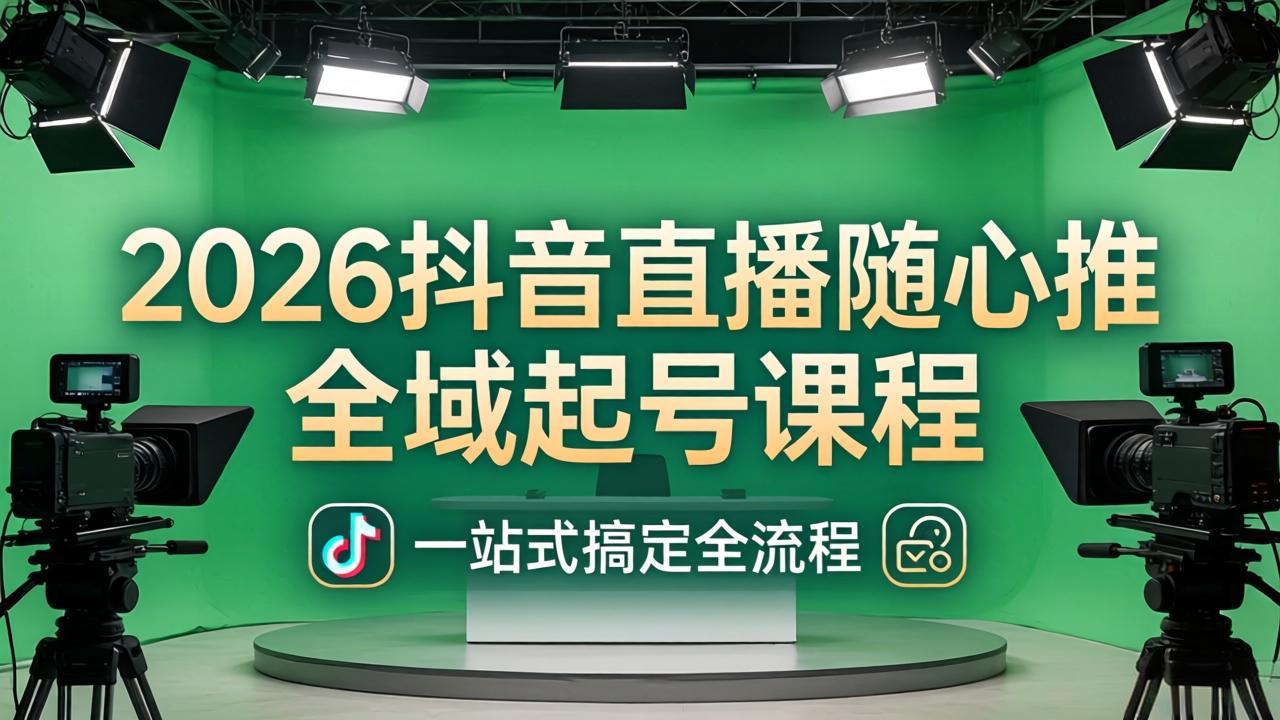 2026抖音直播随心推全域起号课程：一站式搞定直播起号、稳号、放量全流程(更新4月-轻创星球网