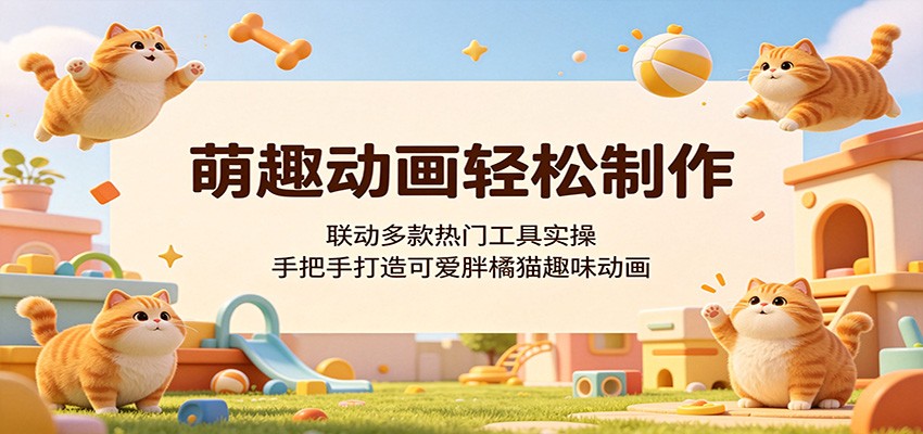 萌趣动画轻松制作，联动多款热门工具实操，手把手打造可爱胖橘猫趣味动画-轻创星球网