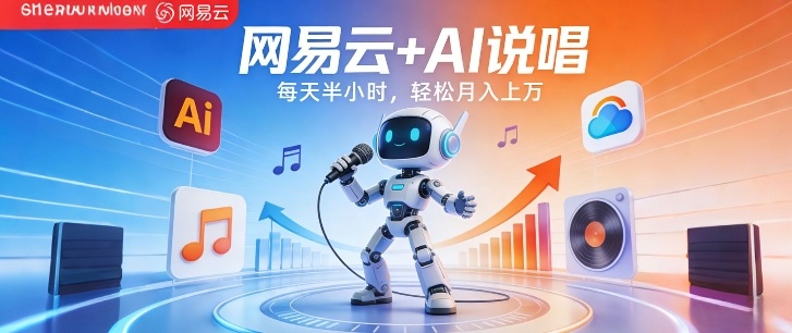 网易云+AI说唱，每天半小时，AI内容创作+流量变现，轻松月入1W-轻创星球网
