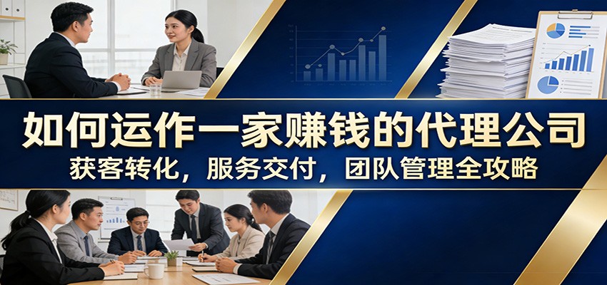 如何运作一家赚钱的代理公司：获客转化，服务交付，团队管理全攻略-轻创星球网