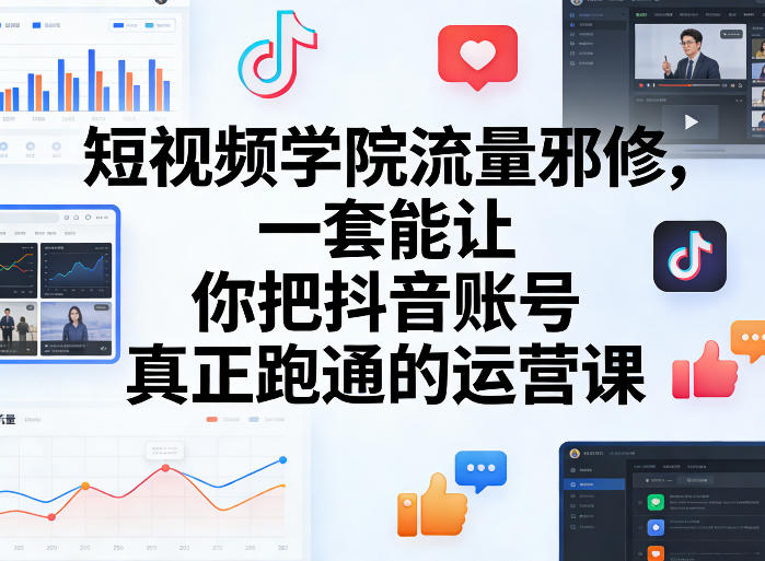 短视频学院流量邪修，一套能让你把抖音账号真正跑通的运营课-轻创星球网