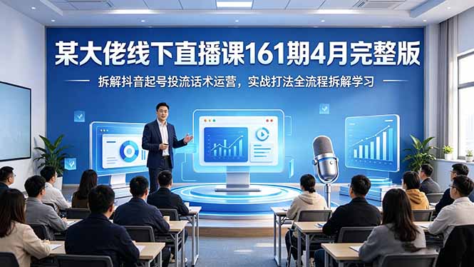某大佬线下直播课161期4月完整版，拆解抖音起号投流话术运营，实战打法全流程拆解学习-轻创星球网