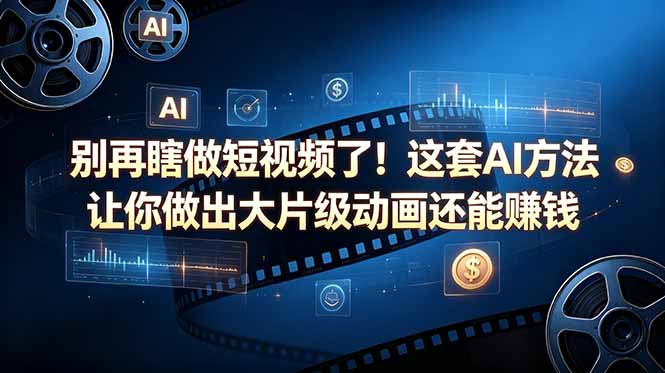 别再瞎做短视频了！这套 AI 方法让你做出大片级动画还能赚钱【原创双语字幕】-轻创星球网
