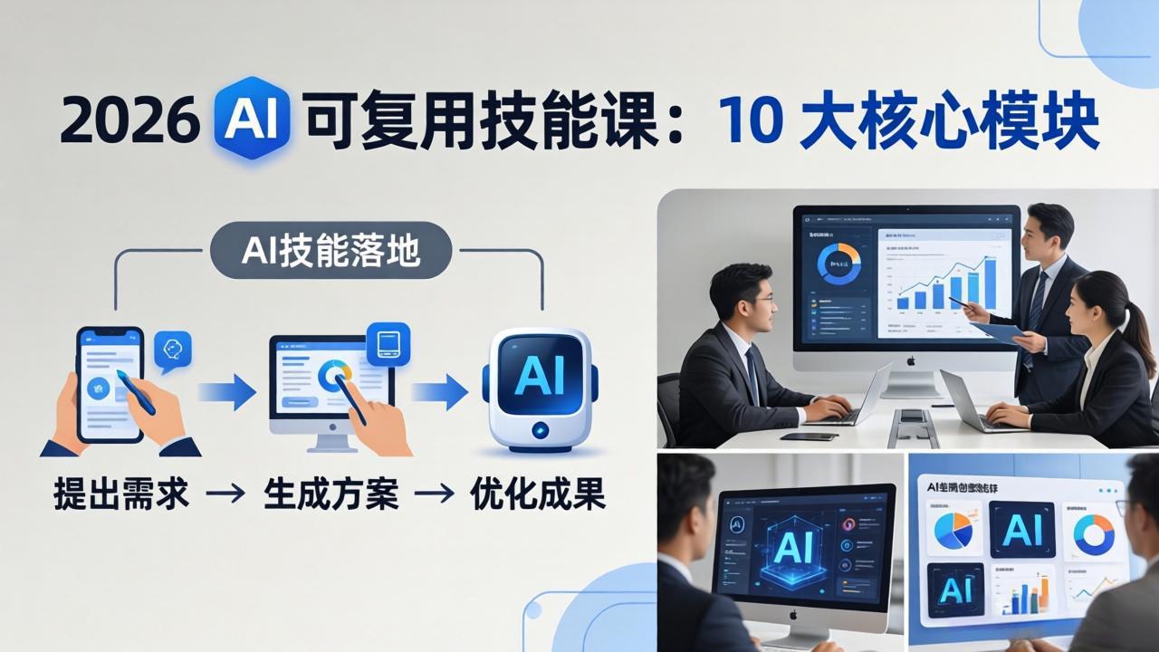 2026AI可复用技能-4月新课：10大核心模块，手把手教你把AI用进工作、产出成果-轻创星球网