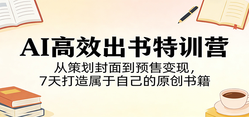 AI高效出书特训营：从策划封面到预售变现，7天打造属于自己的原创书籍-轻创星球网