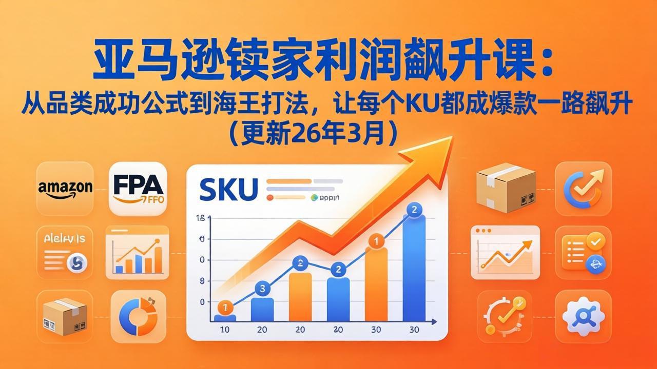 亚马逊卖家利润飙升课：从品类成功公式到海王打法，让每个SKU都成爆款一路飙升(更新26年3月-轻创星球网