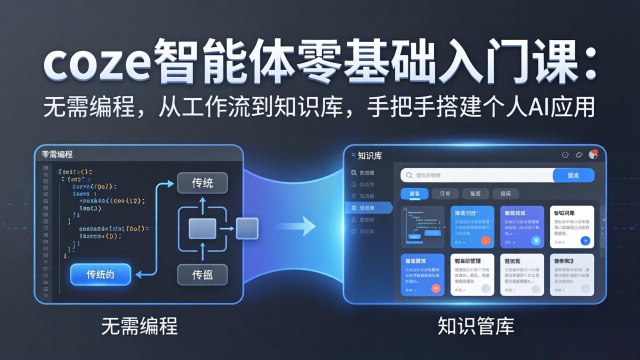 coze智能体零基础入门课：无需编程，从工作流到知识库，手把手搭建个人AI应用-轻创星球网