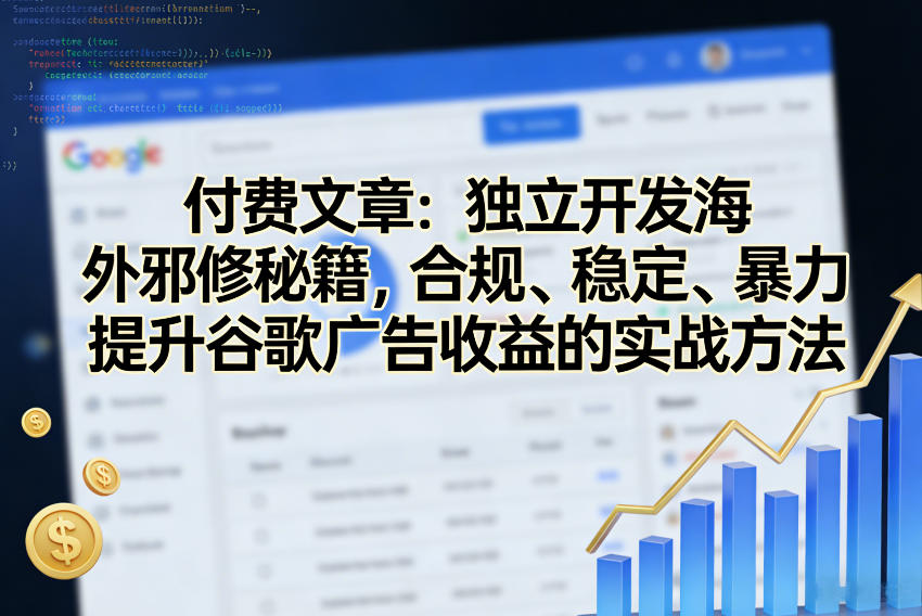 付费文章:独立开发海外邪修秘籍,合规、稳定、暴力提升谷歌广告收益的实战方法-轻创星球网