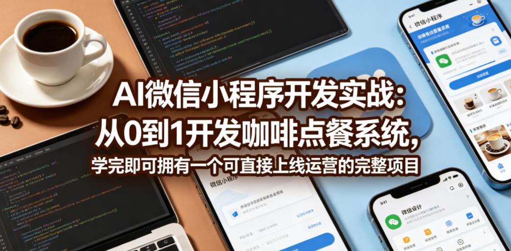AI微信小程序开发实战：从0到1开发咖啡点餐系统，学完即可拥有一个可直接上线运营的完整项目-轻创星球网