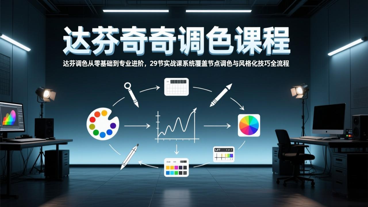 达芬奇调色从零基础到专业进阶，29节实战课系统覆盖节点调色与风格化技巧全流程-轻创星球网