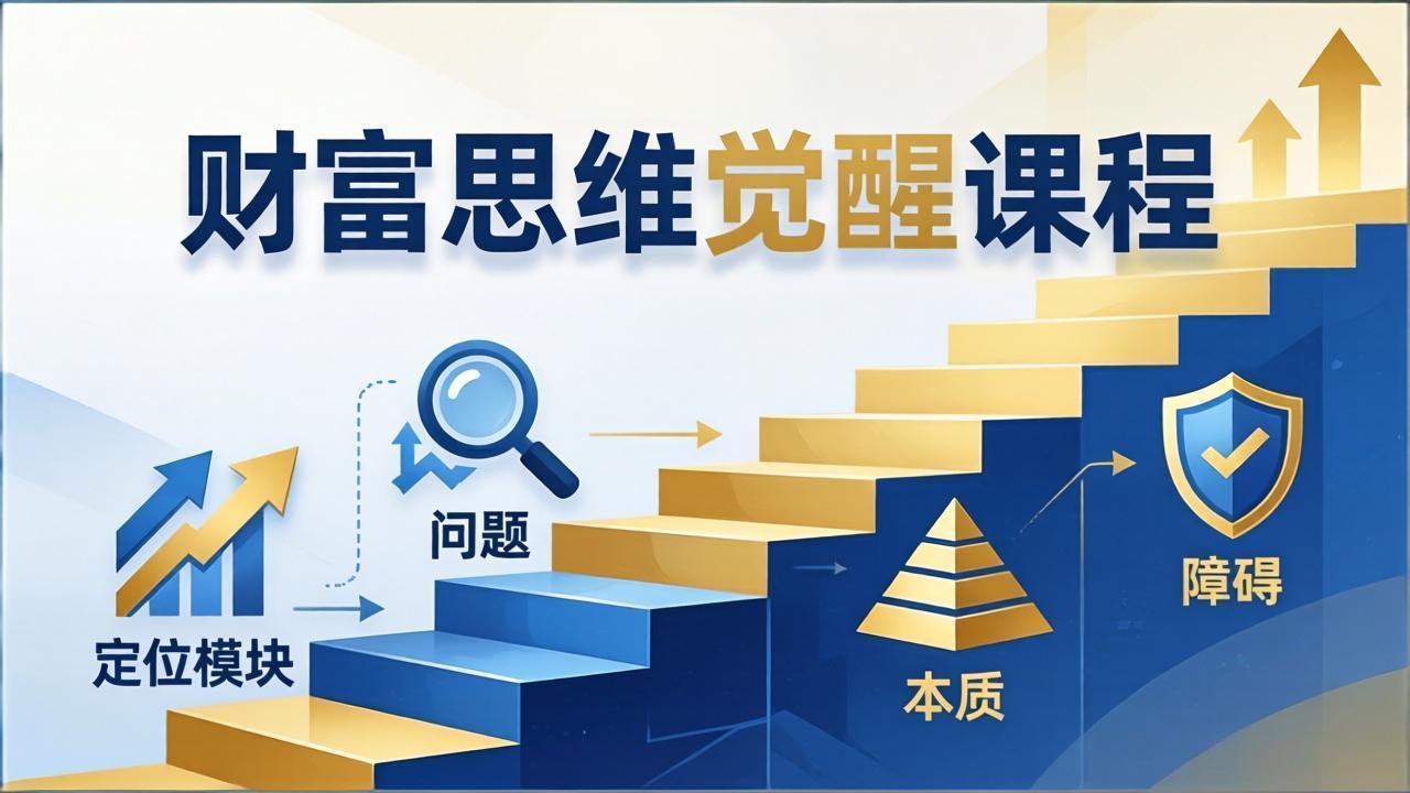 财富思维觉醒第十期：3天大课四大模块，精准定位问题看清本质，扫清人生障碍-轻创星球网