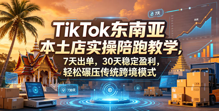 TikTok东南亚本土店实操陪跑教学，7天出单，30天稳定盈利，轻松碾压传统跨境模式-轻创星球网