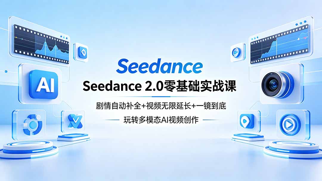 Seedance 2.0零基础实战课：剧情自动补全+视频无限延长+一镜到底：玩转多模态AI视频创作-轻创星球网