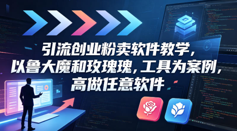 引流创业粉卖软件教学，以鲁大魔和玫瑰工具为案例，可做任意软件-轻创星球网