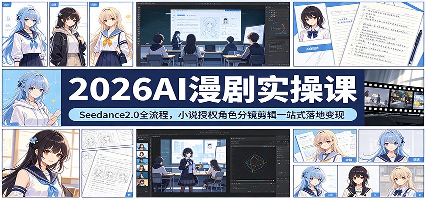 2026AI漫剧实操课：Seedance2.0全流程，小说授权角色分镜剪辑一站式落地变现-轻创星球网