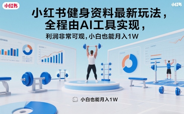 小红书健身资料最新玩法，全程由AI工具实现，利润非常可观，小白也能月入1W＋【揭秘】-轻创星球网