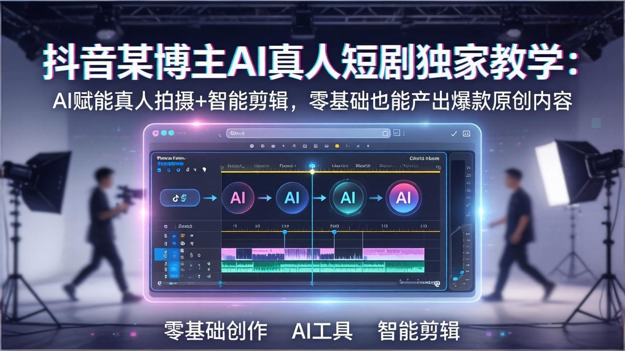 抖音某博主AI真人短剧独家教学：AI赋能真人拍摄+智能剪辑，零基础也能产出爆款原创内-轻创星球网