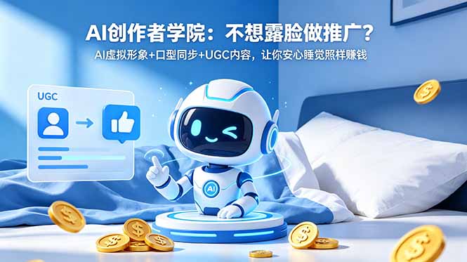 AI创作者学院：不想露脸做推广？AI虚拟形象+口型同步+UGC内容，让你安心睡觉照样赚钱-轻创星球网
