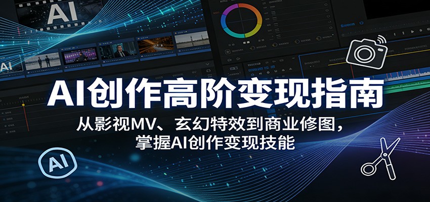 AI创作高阶变现指南：从影视MV、玄幻特效到商业修图，掌握AI创作变现技能-轻创星球网