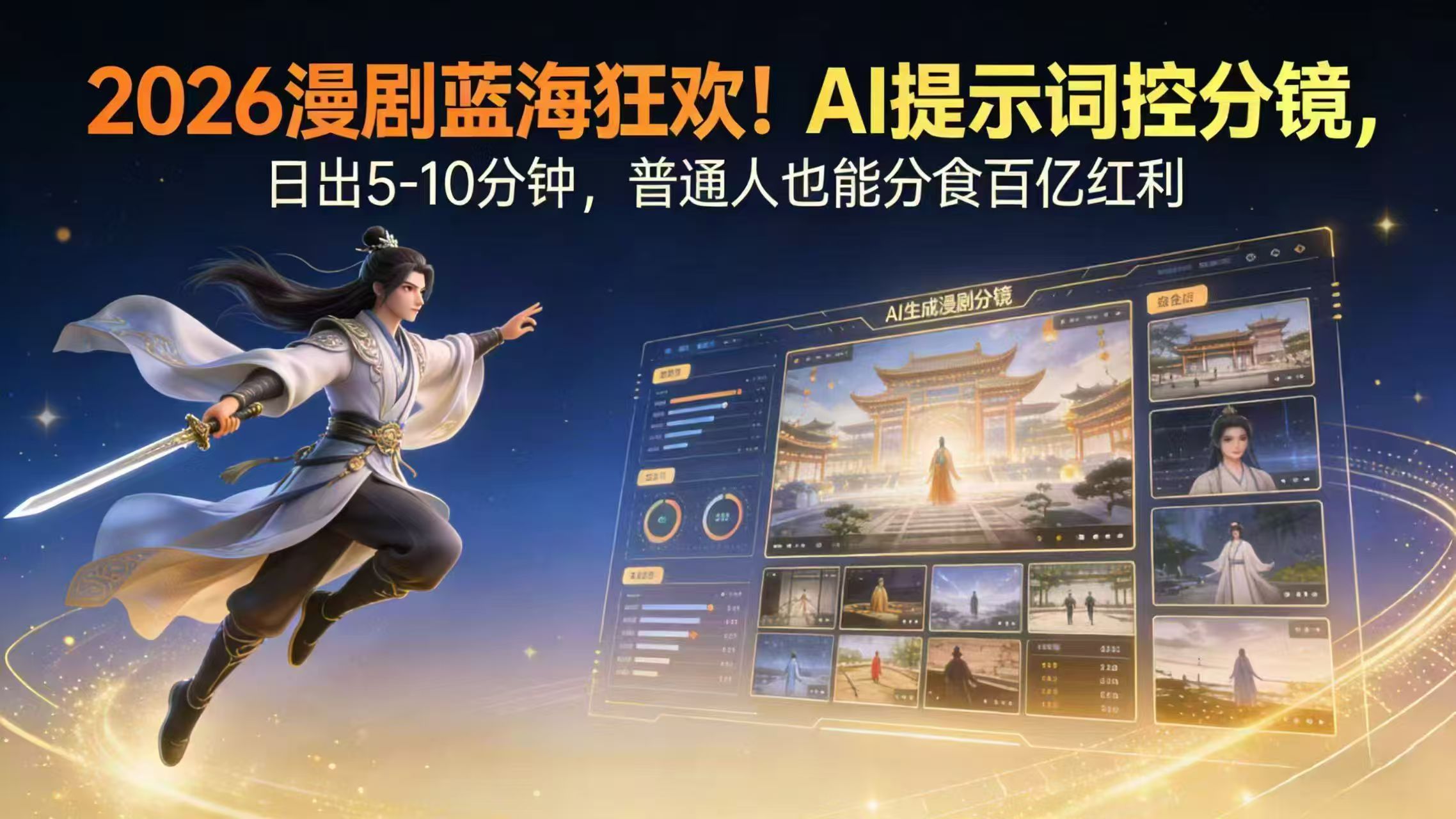 2026漫剧红利实锤！ AI 提示词控分镜， 普通人也能轻松月入过万-轻创星球网