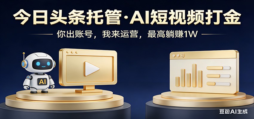头条号AI托管，我提供作品，你提供账号，每天5分钟发布，小白躺赚3000+-轻创星球网