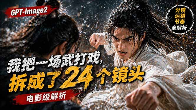 用GPT-Image2，把一段武打对决拆成24个连续镜头，从人物建立、动作衔接、运镜节奏，到情绪爆发-轻创星球网