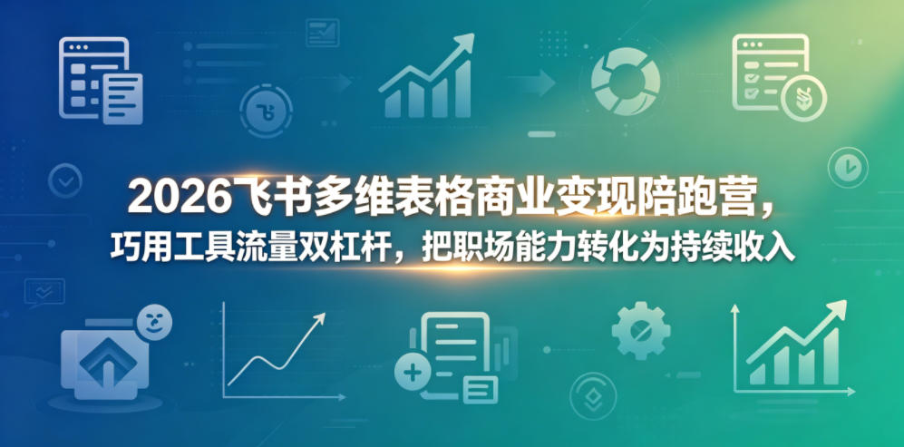 2026飞书多维表格商业变现陪跑营，巧用工具流量双杠杆，把职场能力转化为持续收入-轻创星球网