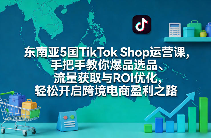 东南亚5国TikTok Shop运营课，手把手教你爆品选品、流量获取与ROI优化，轻松开启跨境电商盈利之路-轻创星球网