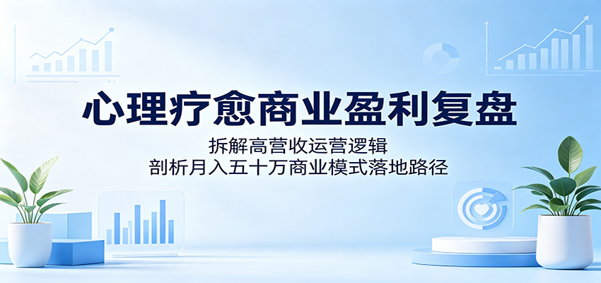心理疗愈商业盈利复盘：拆解高营收运营逻辑，剖析月入五十万商业模式落地路径-轻创星球网