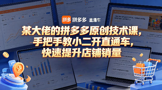 某大佬的拼多多原创技术课，手把手教小二开直通车，快速提升店铺销量-轻创星球网