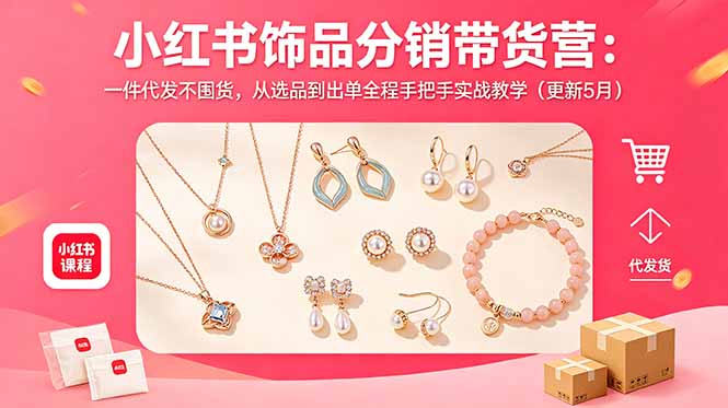 小红书饰品分销带货营：一件代发不囤货，从选品到出单全程手把手实战教学(更新5月-轻创星球网