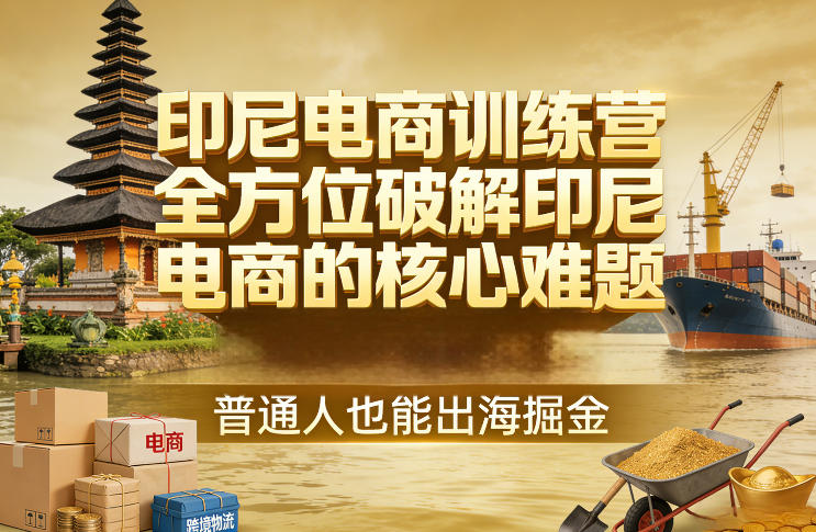 印尼电商训练营，全方位破解印尼电商的核心难题，普通人也能出海掘金-轻创星球网