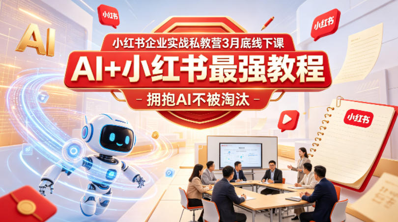 小红书企业实战私教营3月底线下课，AI+小红书最强教程，拥抱AI不被淘汰-轻创星球网