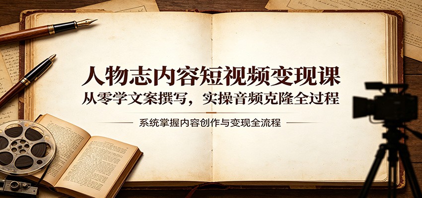 人物志内容短视频变现课：从零学文案撰写，实操音频克隆全过程-轻创星球网