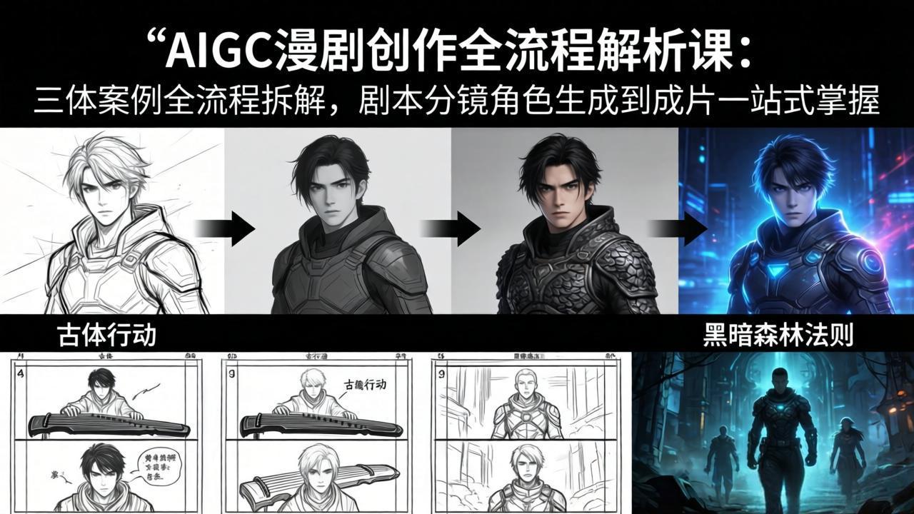 AIGC漫剧创作全流程解析课：三体案例全流程拆解，剧本分镜角色生成到成片一站式掌握-轻创星球网