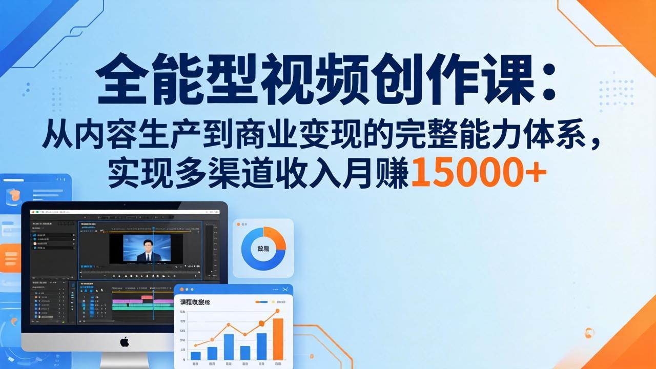 全能型视频创作课-26年3月更新：从内容生产到商业变现的完整能力体系，多渠道收入月赚15000+-轻创星球网
